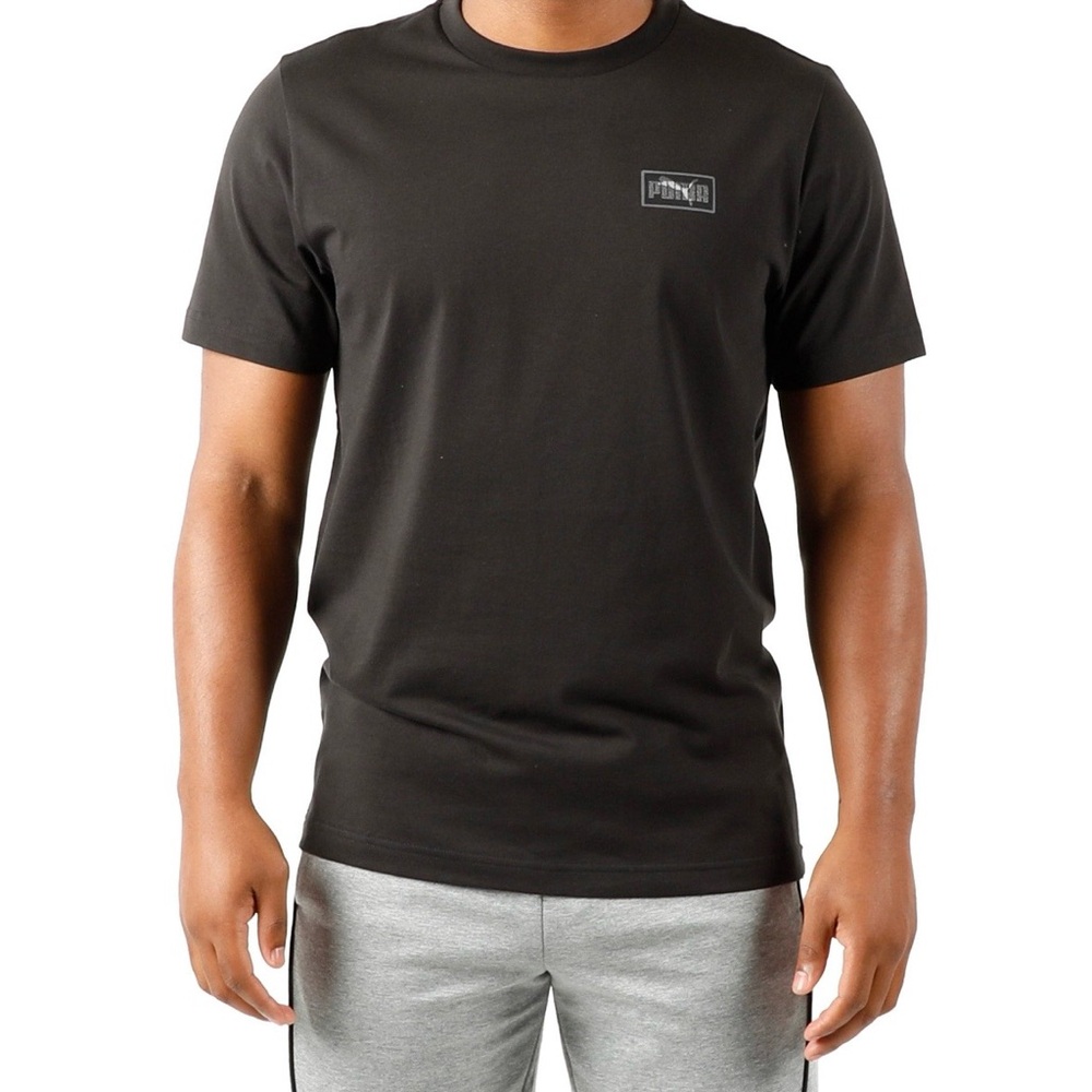 Puma Men's Black Crew Neck Logo T-Shirt